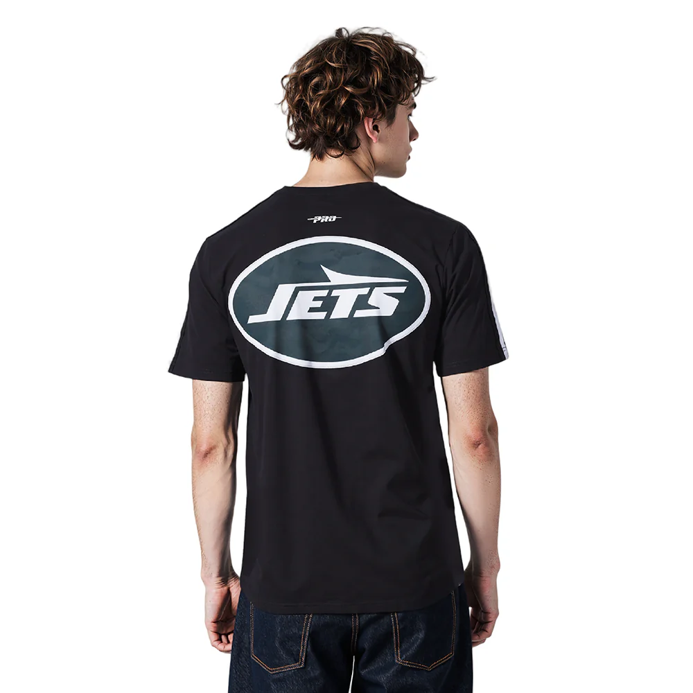 NFL NEW YORK JETS CLASSIC MESH MEN'S SJ STRIPED TEE (BLACK) - Image 2