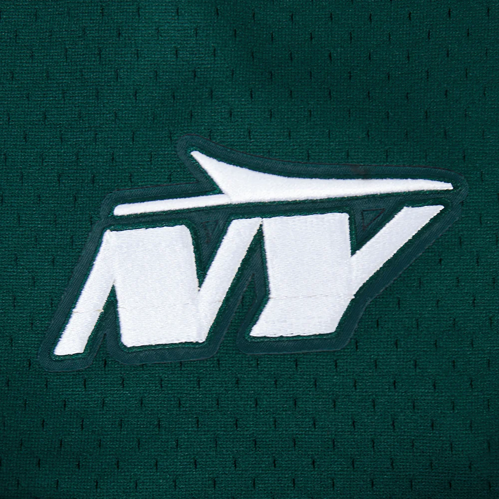 NFL NEW YORK JETS AHMAD "SAUCE" GARDNER #1 CLASSIC MESH PNN MEN'S MESH BUTTON DOWN SHIRT (FOREST GREEN) - Image 9