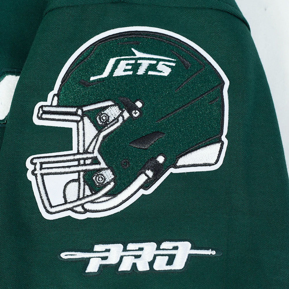 NFL NEW YORK JETS CLASSIC CHENILLE MEN'S DK WARM UP JACKET (FOREST GREEN) - Image 5
