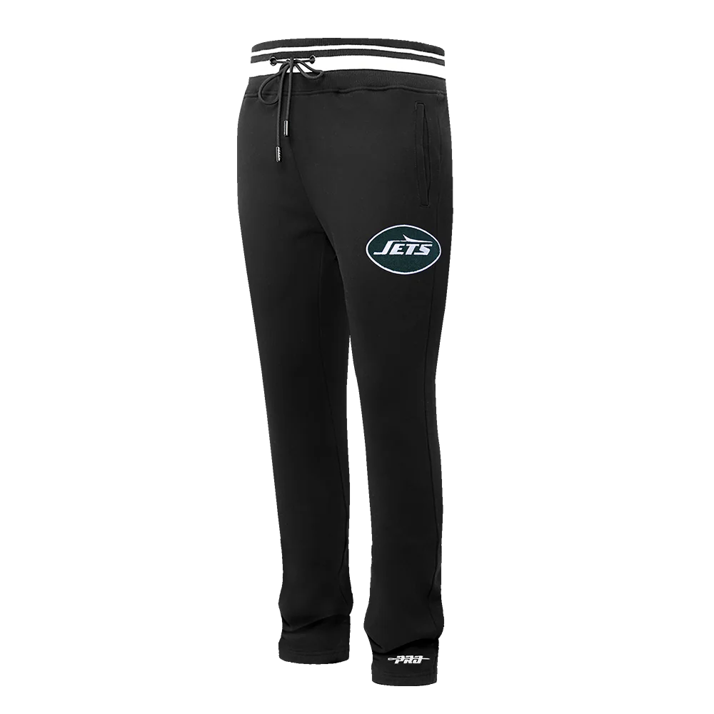 NFL NEW YORK JETS MASH UP MEN'S RIB FLC SWEATPANT (BLACK) - Image 4