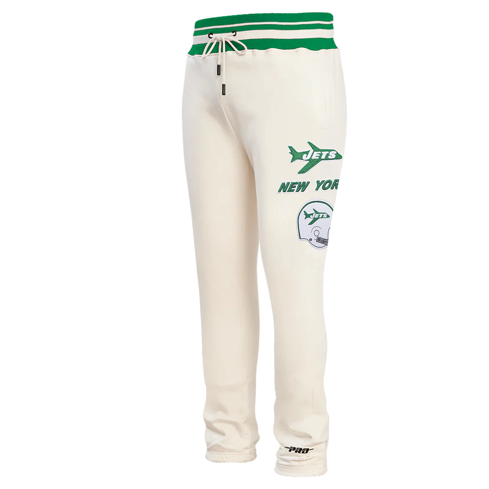 NFL NEW YORK JETS RETRO CLASSIC MEN'S SWEATPANT (EGGSHELL/ KELLY GREEN) - Image 4
