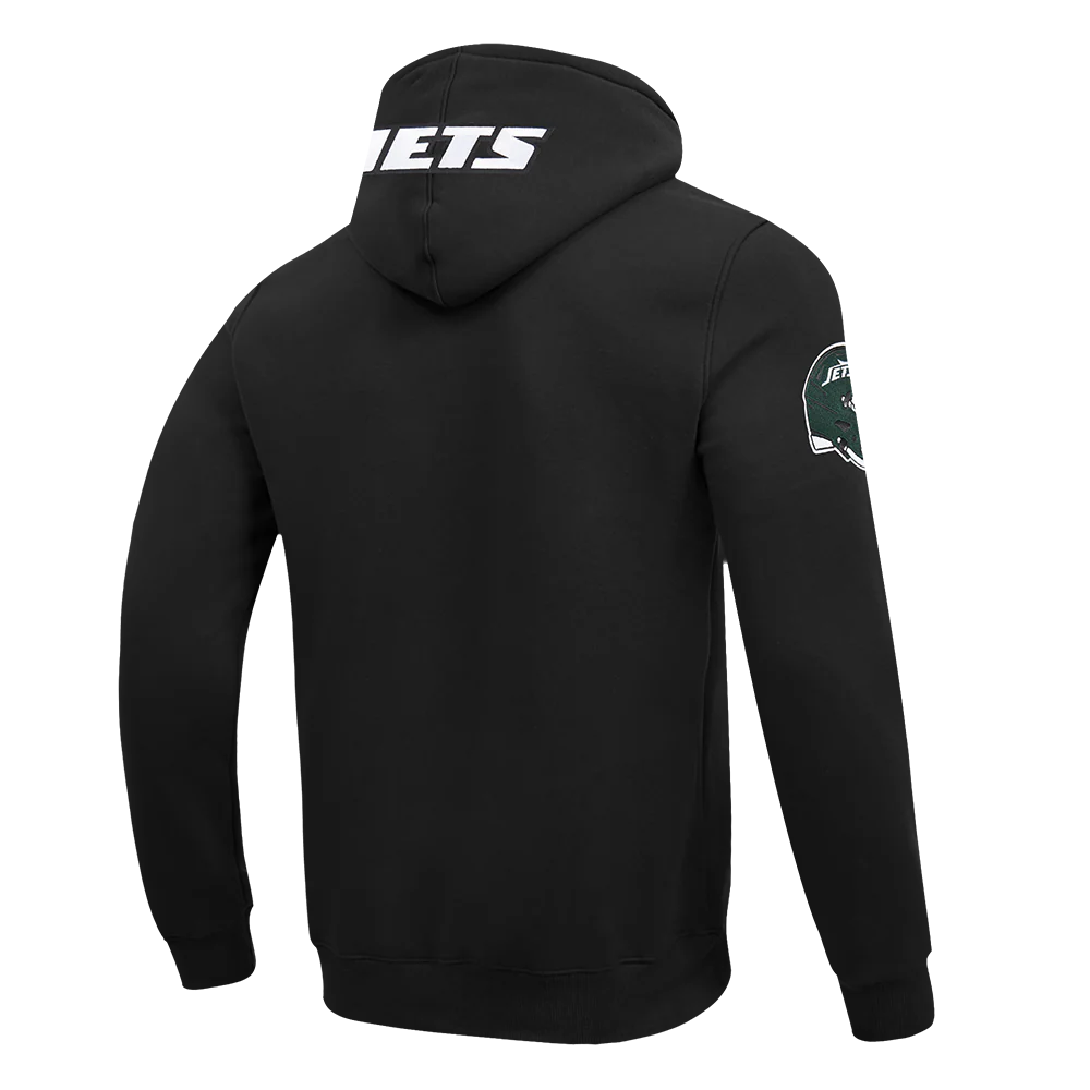 NFL NEW YORK JETS OLD ENGLISH MEN'S PO HOODIE (BLACK) - Image 4