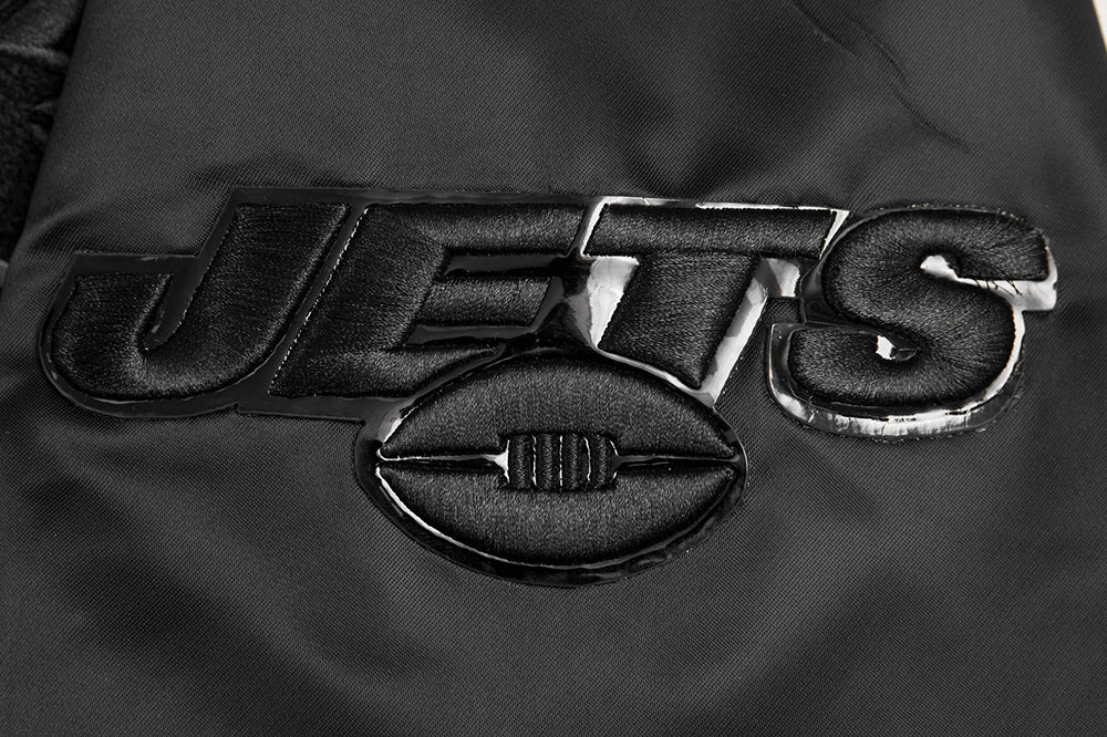 NFL NEW YORK JETS TRIPLE BLACK SATIN JACKET (TRIPLE BLACK) - Image 8