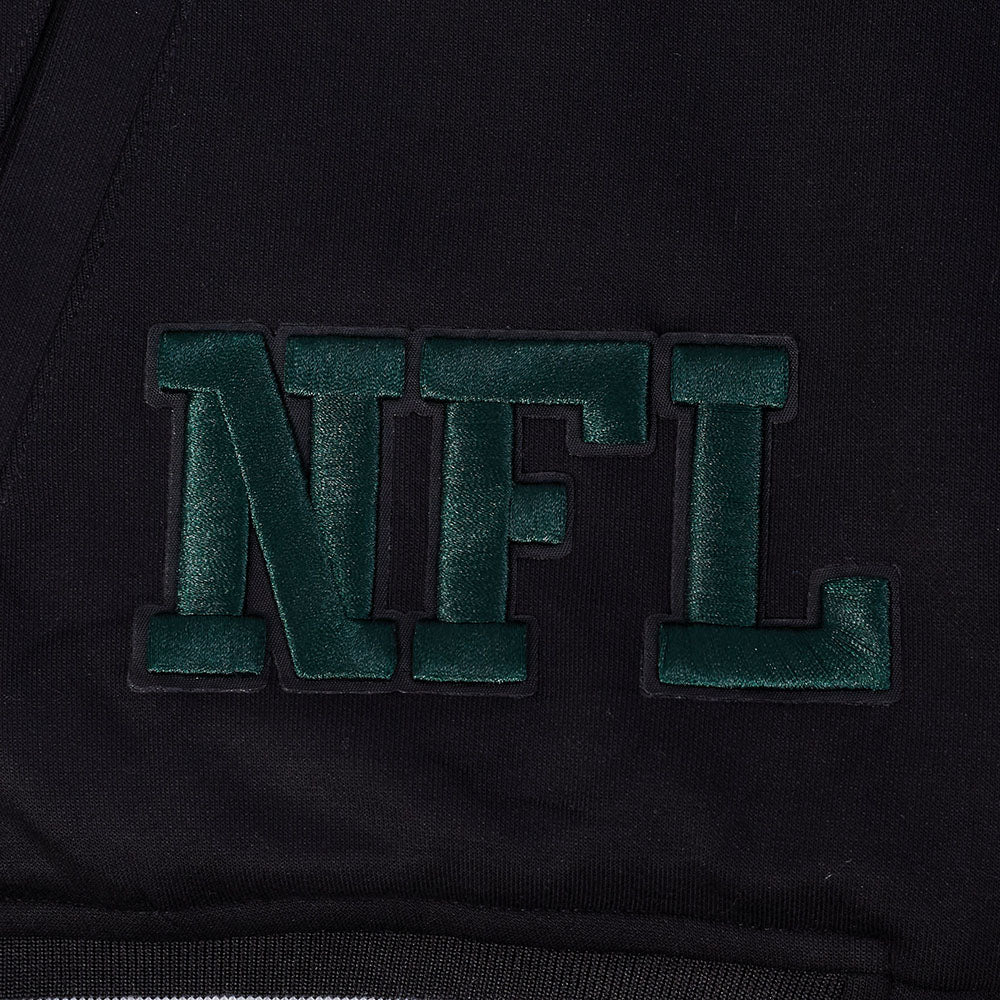 NFL NEW YORK JETS PRO GAME DAY MEN'S DBL KNIT JACKET (BLACK/SILVER/WHITE) - Image 7