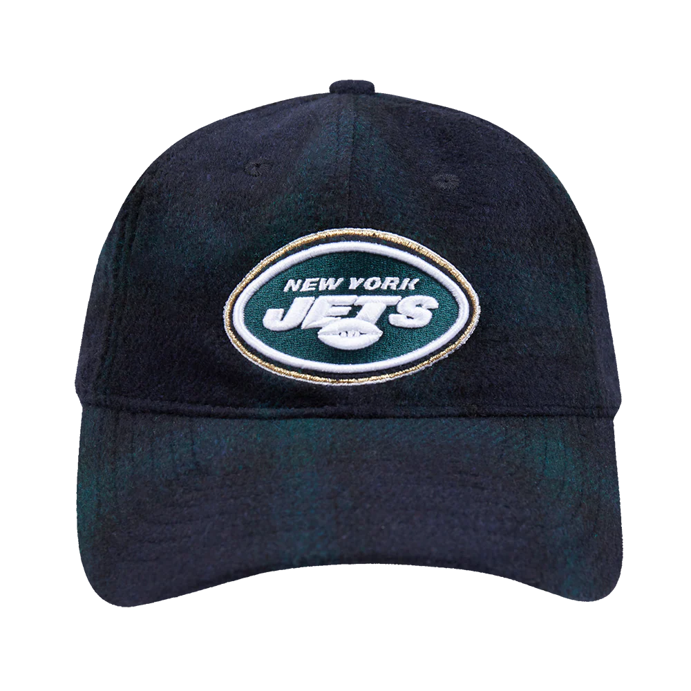 NFL NEW YORK JETS PRO PREP PLAID DAD HAT (FOREST GREEN/MIDNIGHT NAVY)