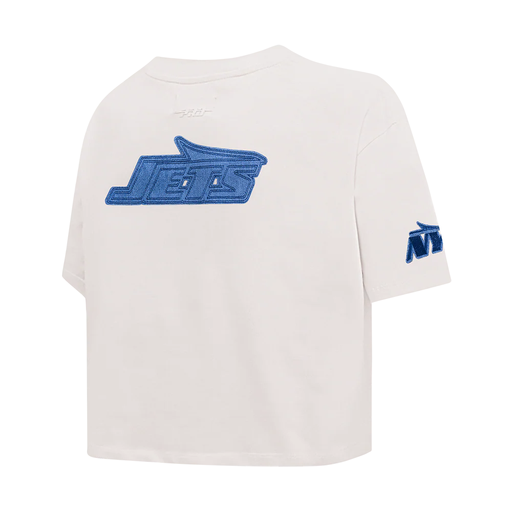 NFL NEW YORK JETS VARSITY BLUES WOMEN'S  SJ BOXY TEE (LINEN) - Image 13