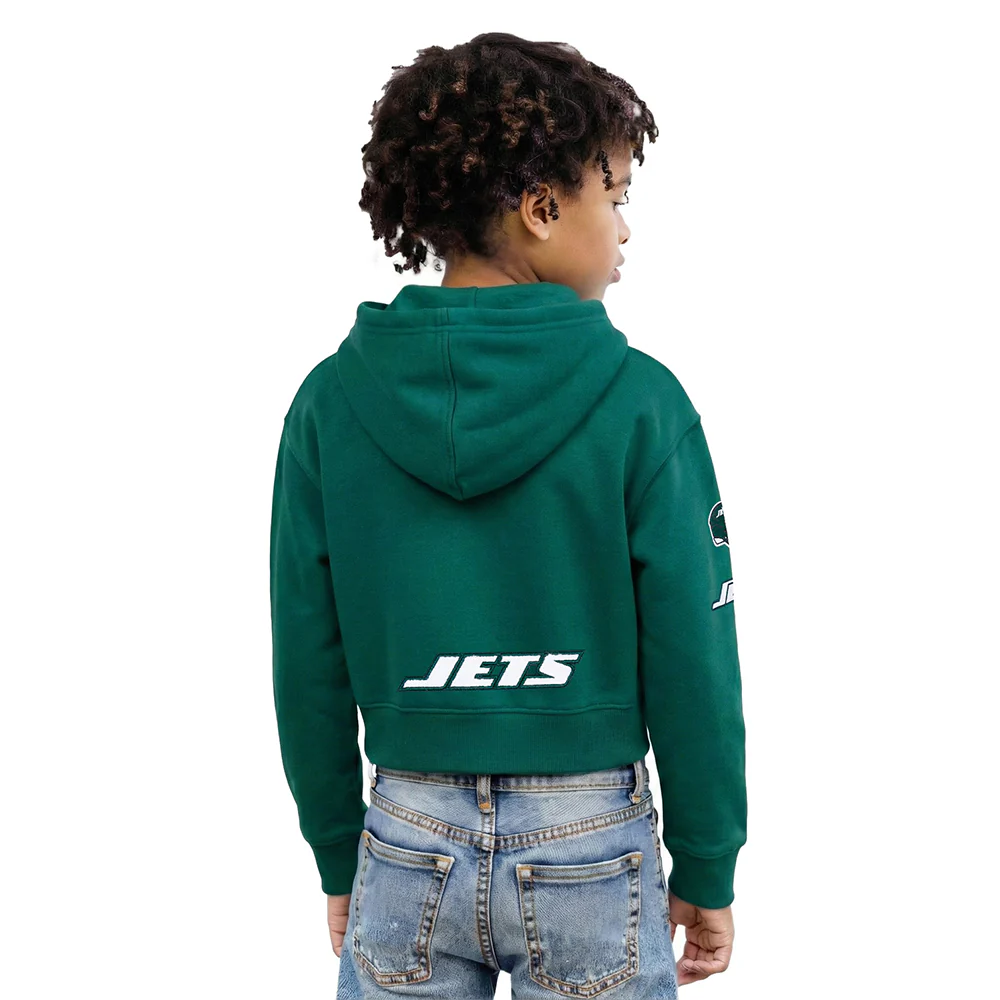 NFL NEW YORK JETS CLASSIC BIG GIRLS FLEECE FULL ZIP HOODIE (FOREST GREEN) - Image 2