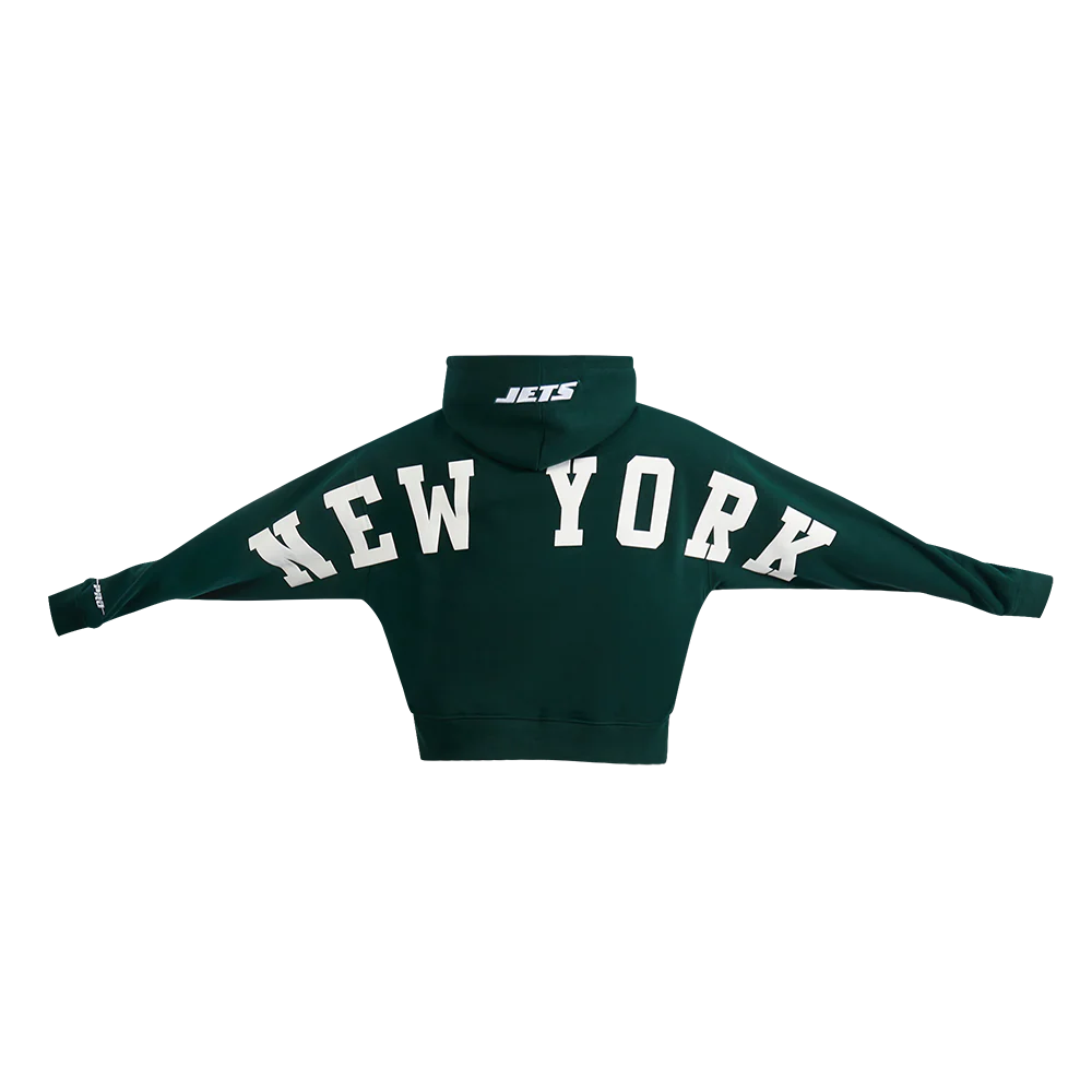 NFL NEW YORK JETS WINGSPAN WOMEN'S FLC CREWNECK (FOREST GREEN) - Image 5