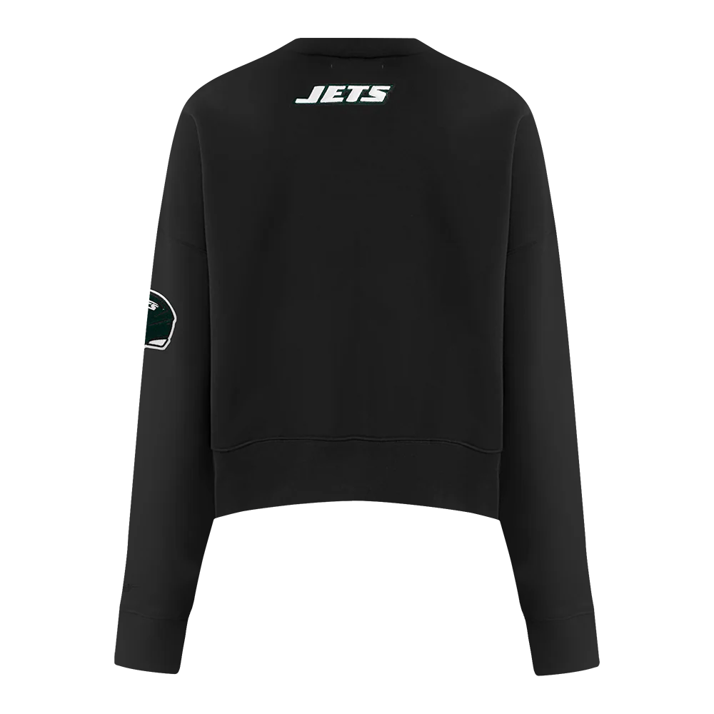 NFL NEW YORK JETS CLASSIC WOMEN'S FLC CREWNECK (BLACK) - Image 3