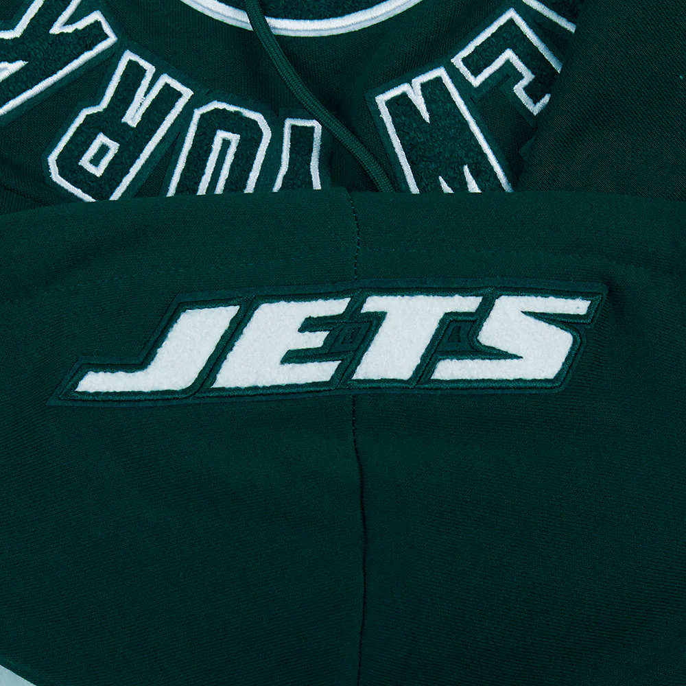 NFL NEW YORK JETS CLASSIC WOMEN'S FLEECE PULLOVER HOODIE (FOREST GREEN) - Image 5