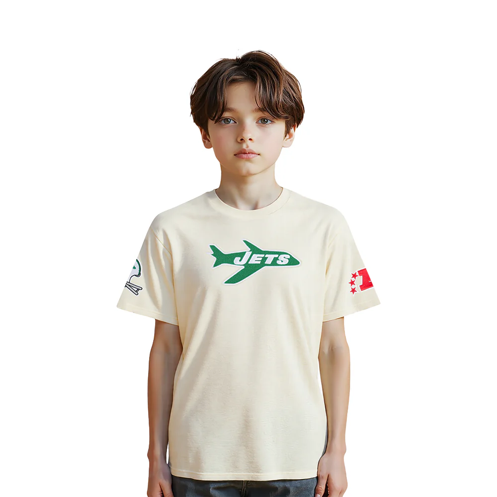 NFL NEW YORK JETS RETRO CLASSIC LITTLE BOY'S SS TEE (EGGSHELL)