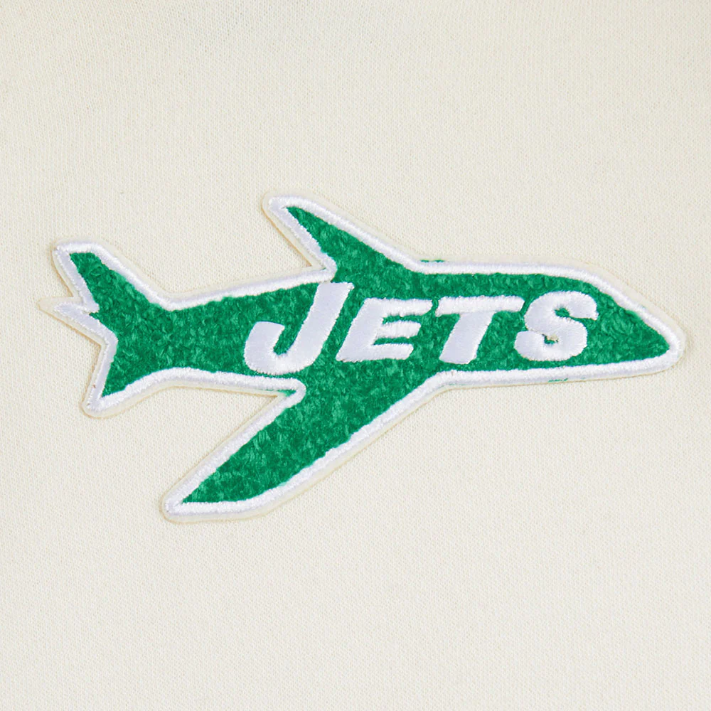 NFL NEW YORK JETS RETRO CLASSIC LITTLE BOY'S RIB FLC PO HOODIE (EGGSHELL/ KELLY GREEN) - Image 5