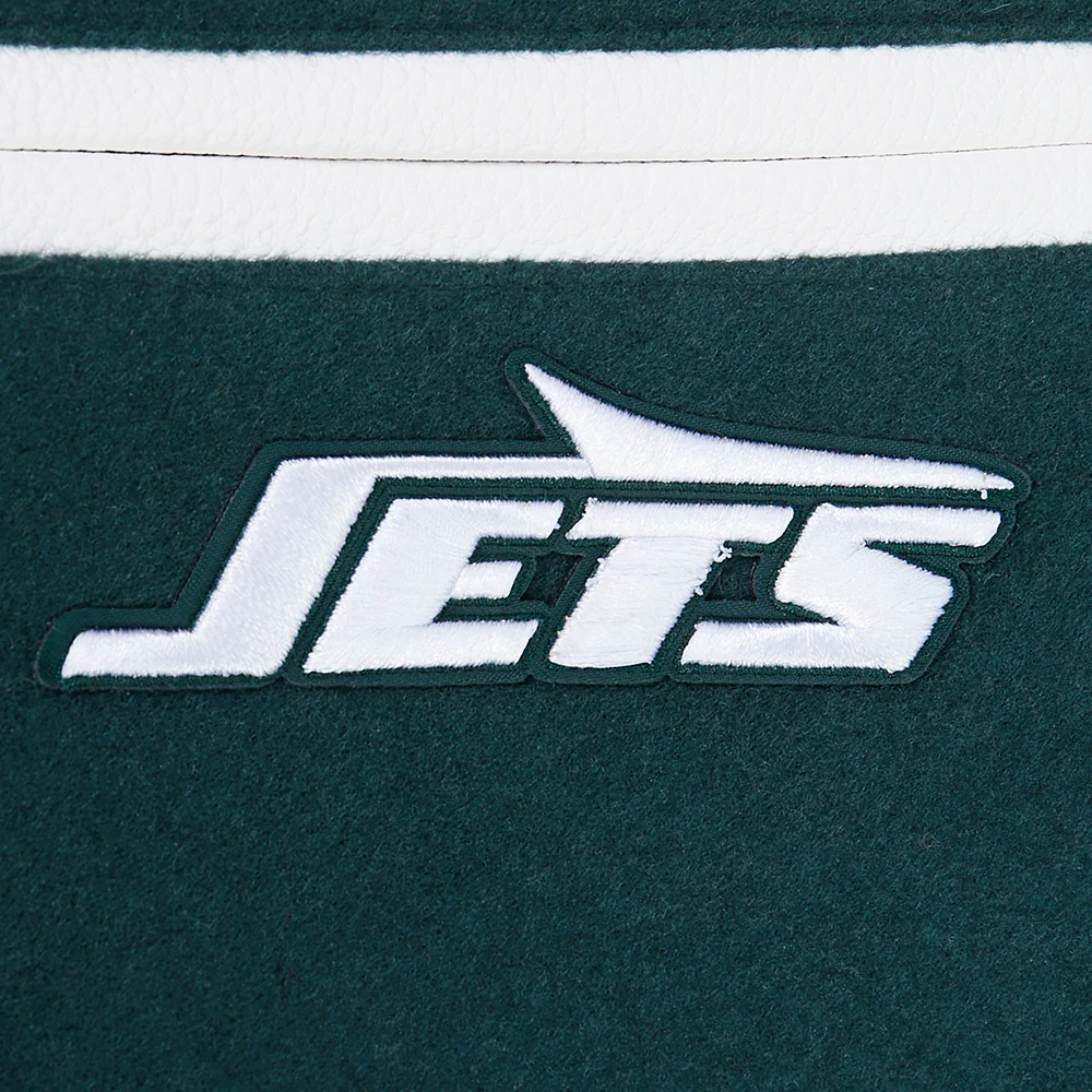 NFL NEW YORK JETS CLASSIC CHENILLE LITTLE BOY'S WOOL VARSITY JACKET (FOREST GREEN/WHITE) - Image 7