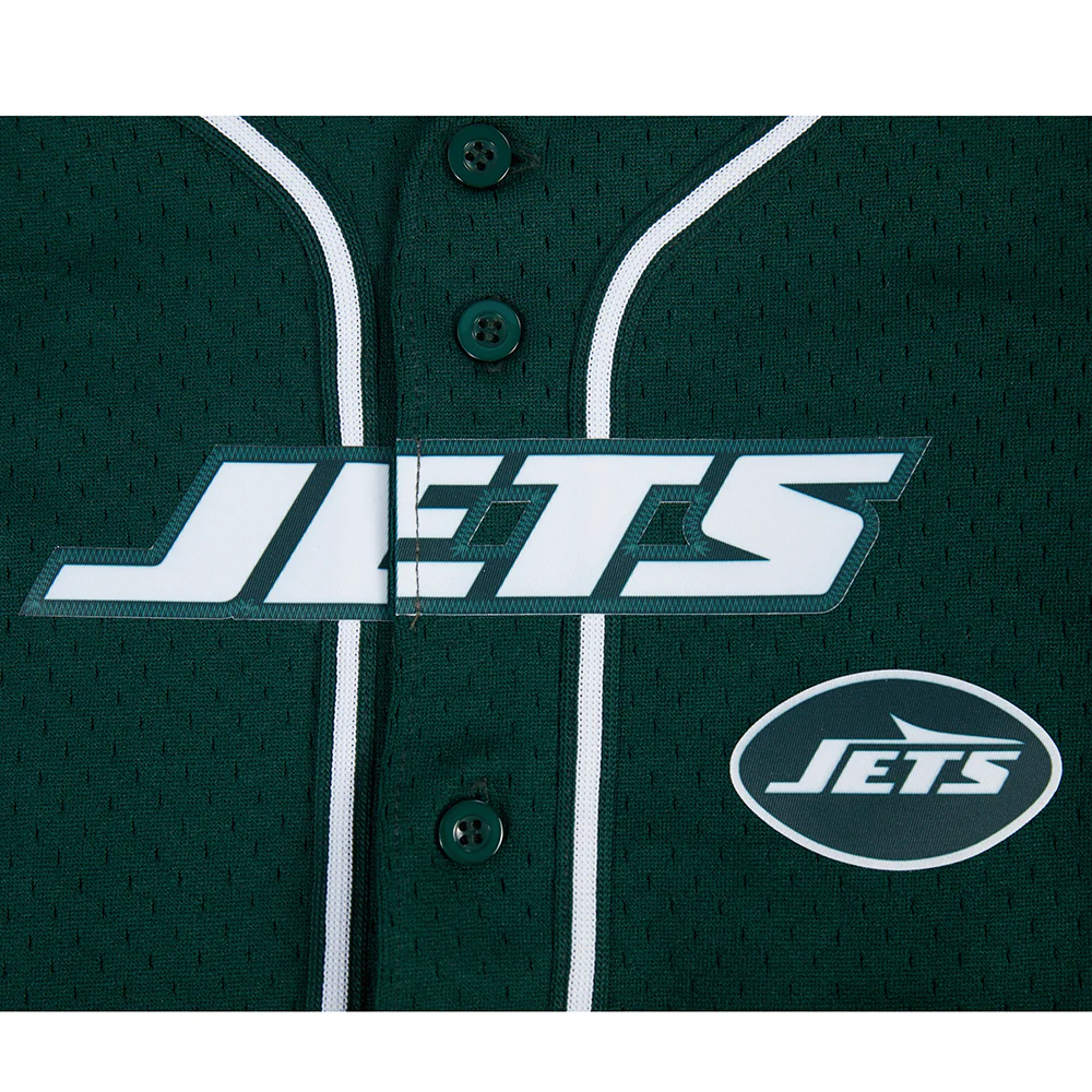 NFL NEW YORK JETS CLASSIC TODDLER BOY'S MESH BUTTON DOWN SHIRT (FOREST GREEN) - Image 6