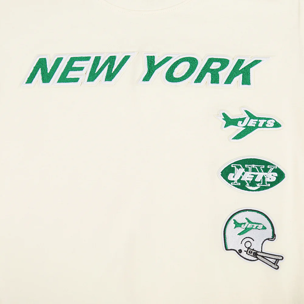 NFL NEW YORK JETS RETRO CLASSIC TODDLER BOY'S SS STRIPED RIB TEE (EGGSHELL/ KELLY GREEN) - Image 6