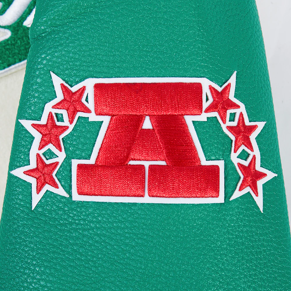 NFL NEW YORK JETS RETRO CLASSIC TODDLER BOY'S RIB WOOL VARSITY JACKET (EGGSHELL/ KELLY GREEN) - Image 3