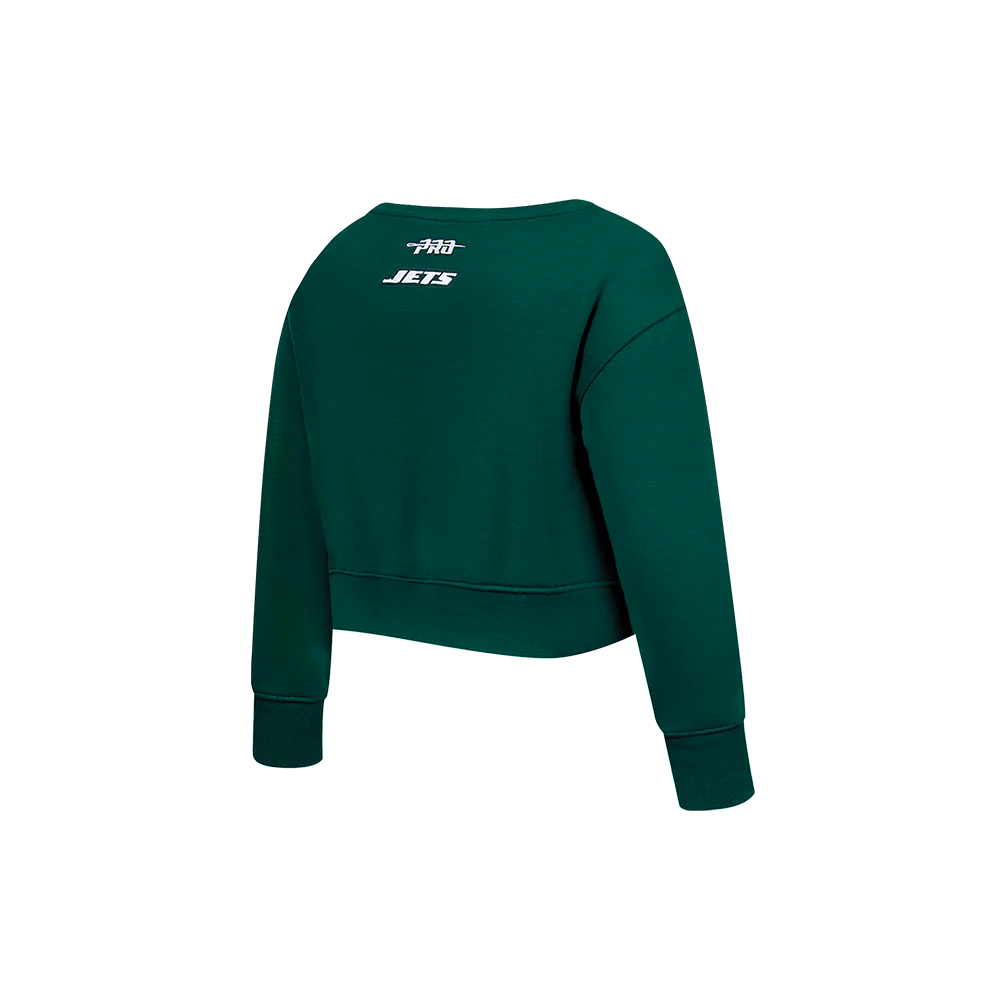 NFL NEW YORK JETS CLASSIC TODDLER GIRL'S FLC CREWNECK (FOREST GREEN) - Image 4
