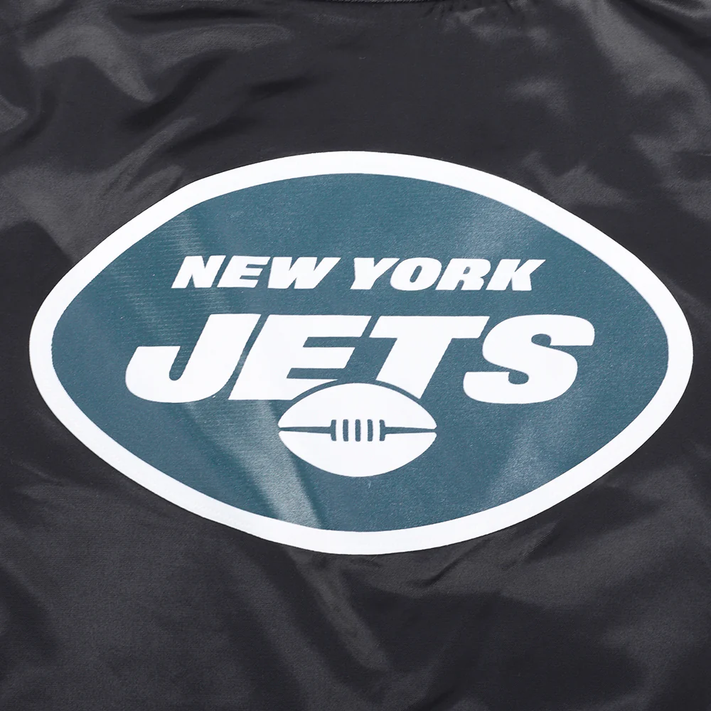 NFL NEW YORK JETS CLASSIC WOMEN'S SATIN JACKET (BLACK) - Image 5