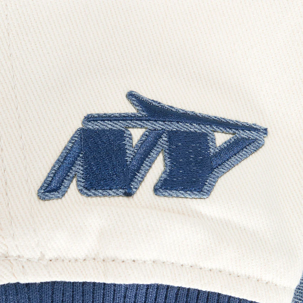 NFL NEW YORK JETS VARSITY BLUES WOMEN'S DENIM VARSITY JACKET (DENIM/LINEN) - Image 14