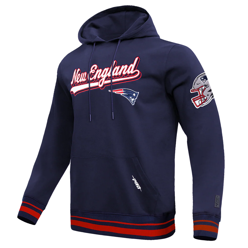 NFL NEW ENGLAND PATRIOTS SCRIPT TAIL MEN'S RIB FLC PO HOODIE (MIDNIGHT NAVY/RED/MIDNIGHT NAVY) - Image 10