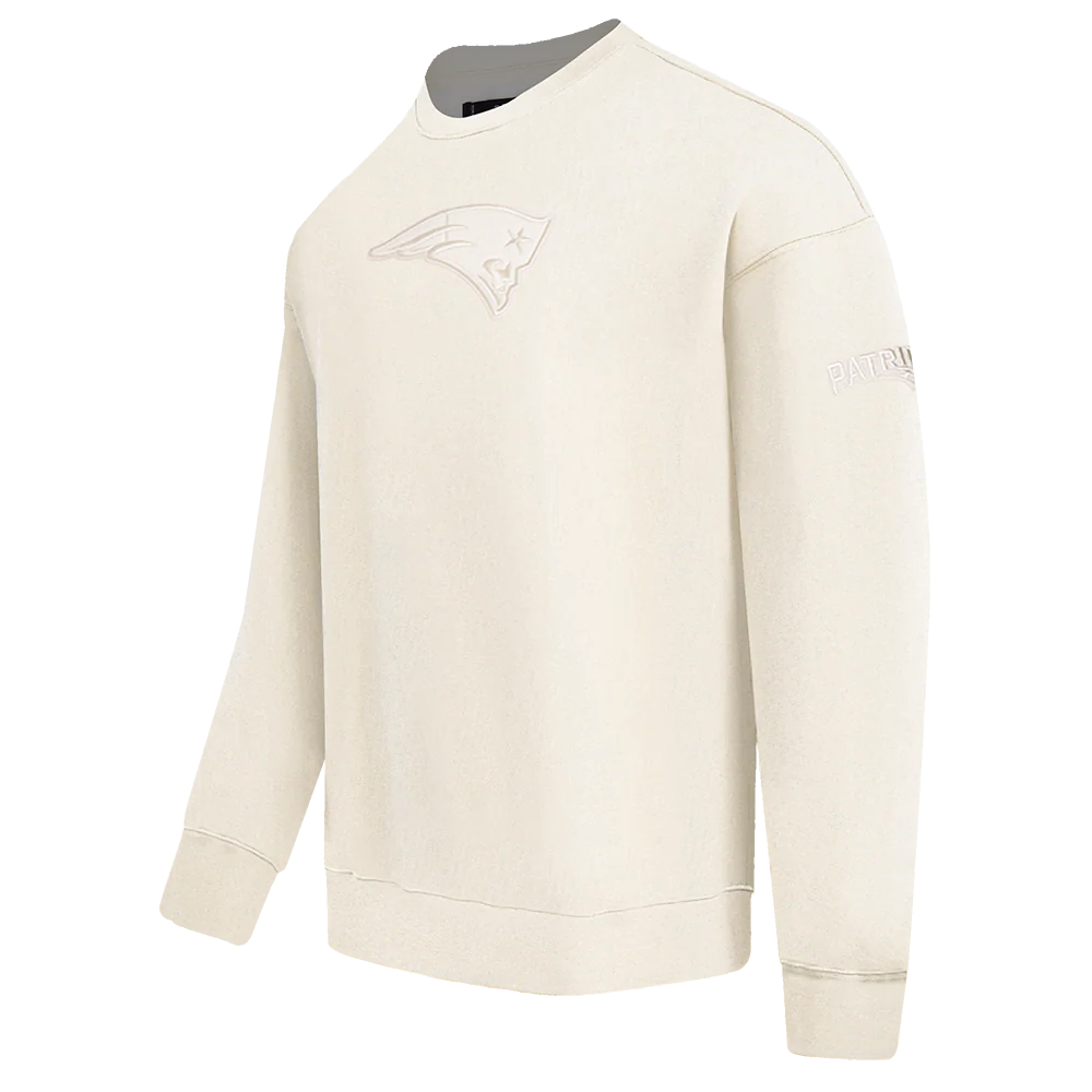 NFL NEW ENGLAND PATRIOTS NEUTRAL MEN'S DROP SHOULDER FLEECE CREWNECK (EGGSHELL) - Image 2