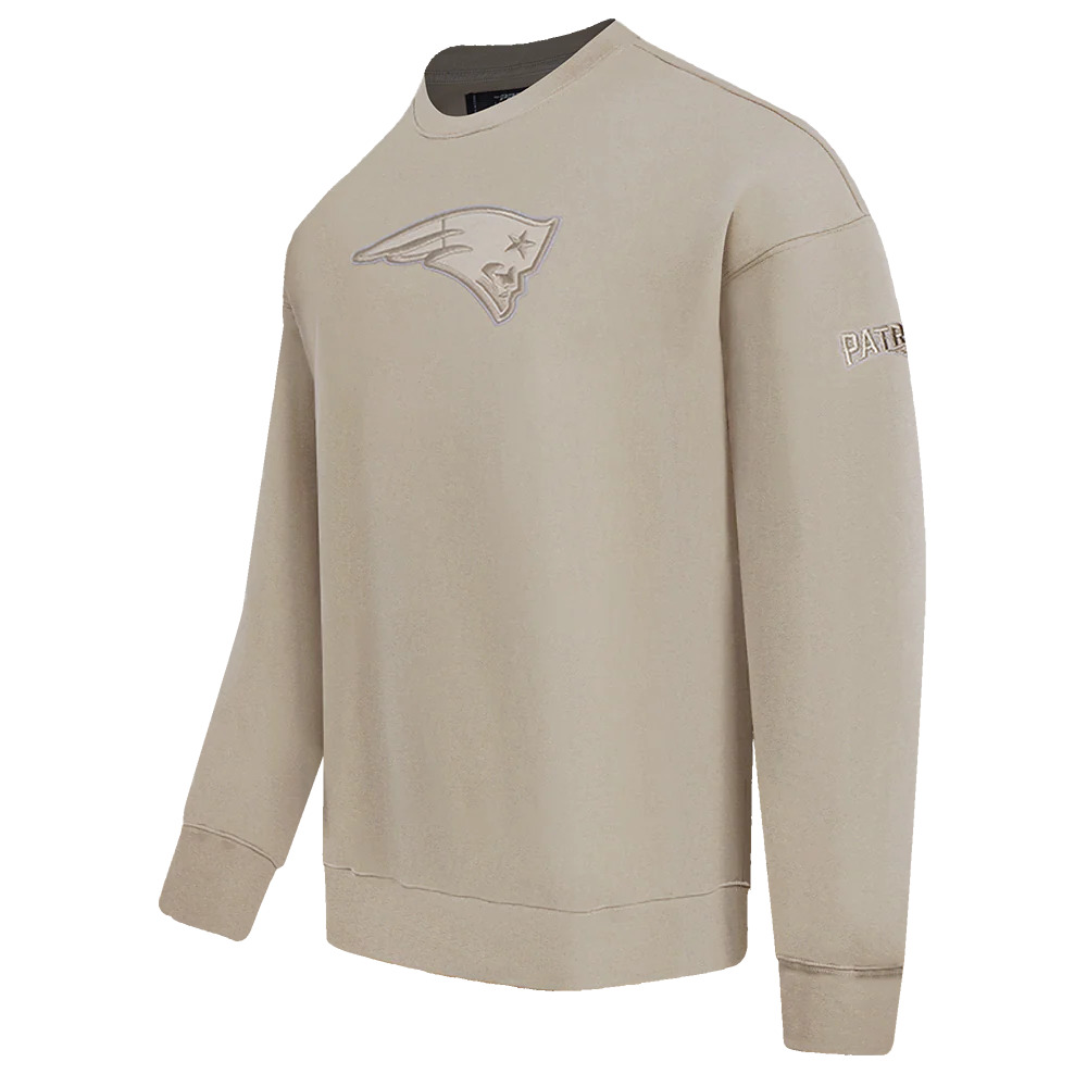 NFL NEW ENGLAND PATRIOTS NEUTRAL MEN'S DROP SHOULDER FLC CREWNECK (TAUPE) - Image 2