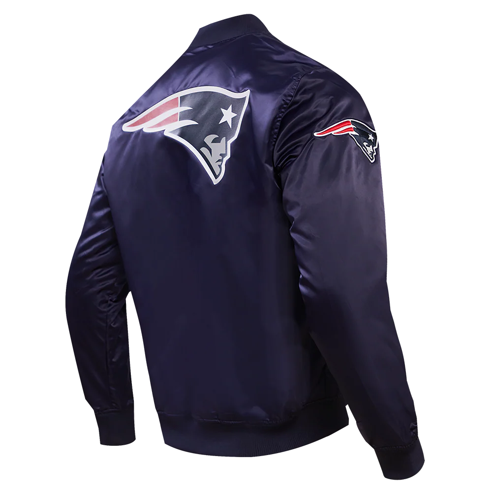 NFL NEW ENGLAND PATRIOTS BIG LOGO MEN'S SATIN JACKET (MIDNIGHT NAVY) - Image 12