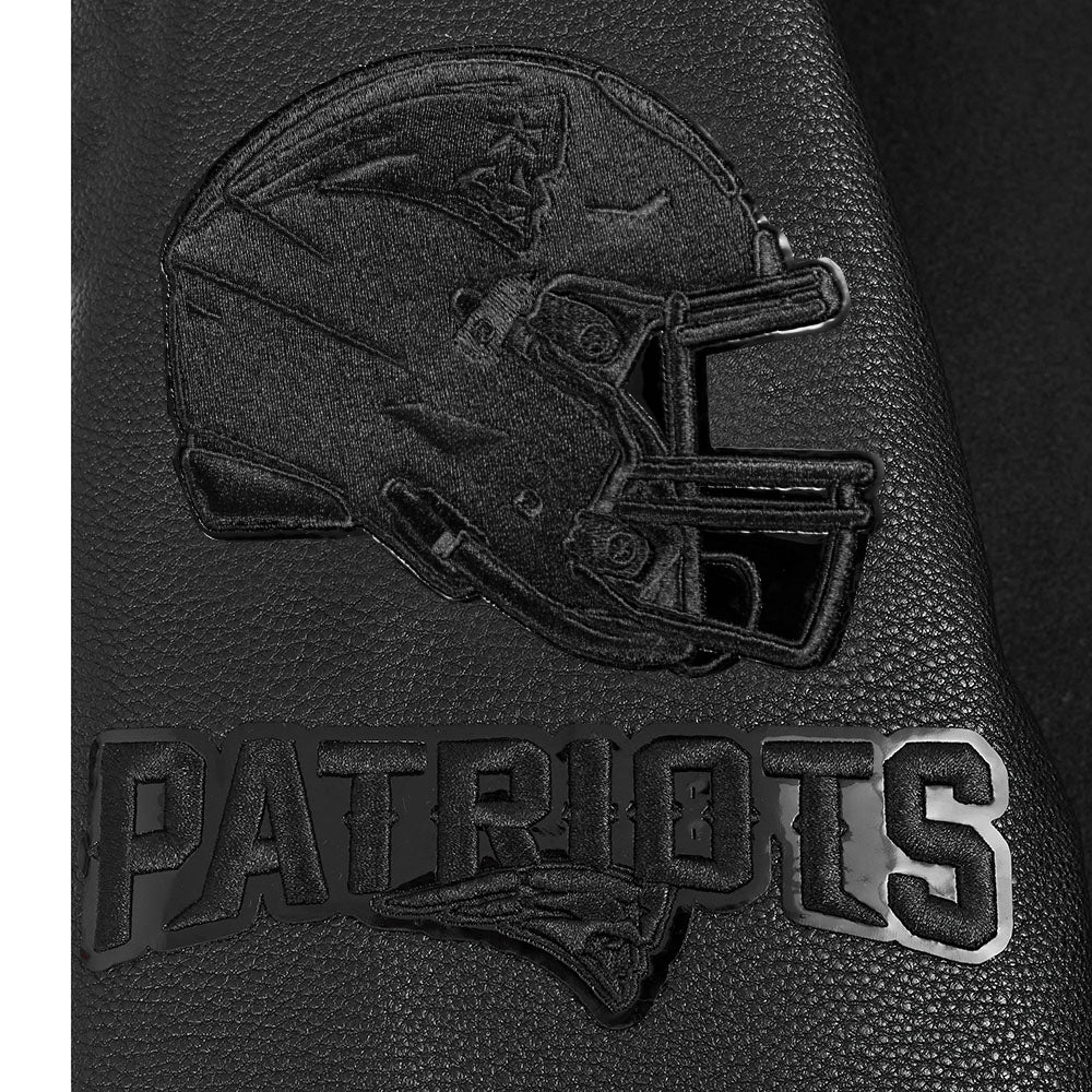 NFL NEW ENGLAND PATRIOTS TRIPLE BLACK MEN'S WOOL VARSITY JACKET (TRIPLE BLACK MEN'S) - Image 6