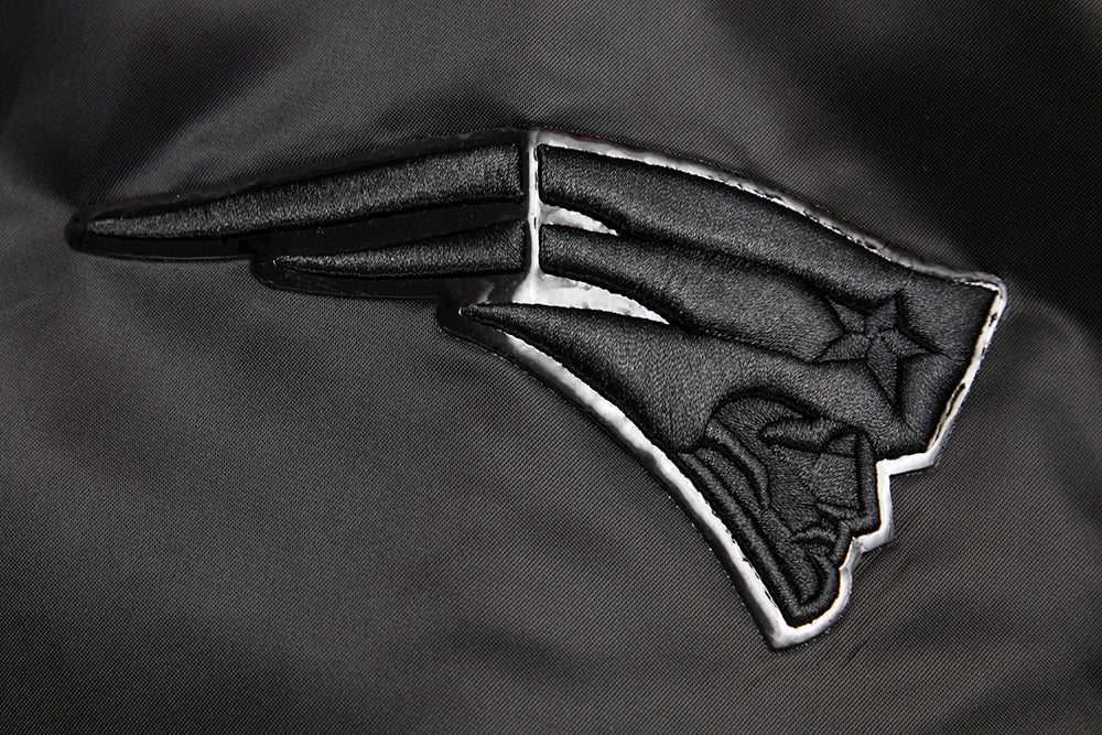 NFL NEW ENGLAND PATRIOTS TRIPLE BLACK MEN'S SATIN JACKET (TRIPLE BLACK) - Image 7