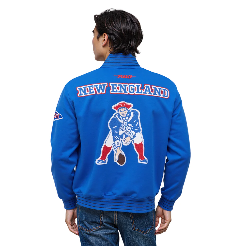 NFL NEW ENGLAND PATRIOTS PRO GAME DAY RETRO JACKET (ROYAL BLUE/WHTE/MIDNIGHT NAVY) - Image 12