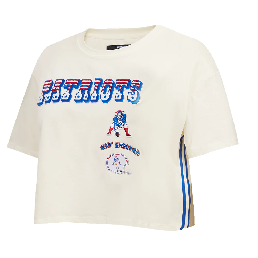 NFL NEW ENGLAND PATRIOTS RETRO CLASSIC WOMEN'S BOXY TEE (EGGSHELL) - Image 2