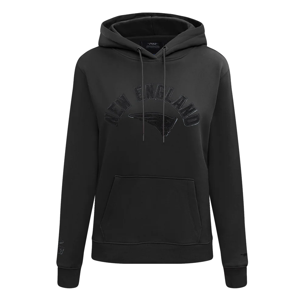 NFL NEW ENGLAND PATRIOTS TRIPLE BLACK WOMEN'S FLEECE PULLOVER HOODIE (TRIPLE BLACK WOMEN'S) - Image 8