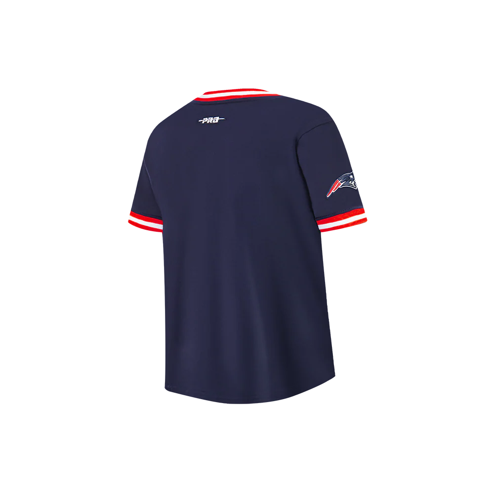 NFL NEW ENGLAND PATRIOTS CLASSIC LITTLE BOYS SHORT SLEEVE STRIPED RIB TEE (MIDNIGHT NAVY/RED) - Image 4