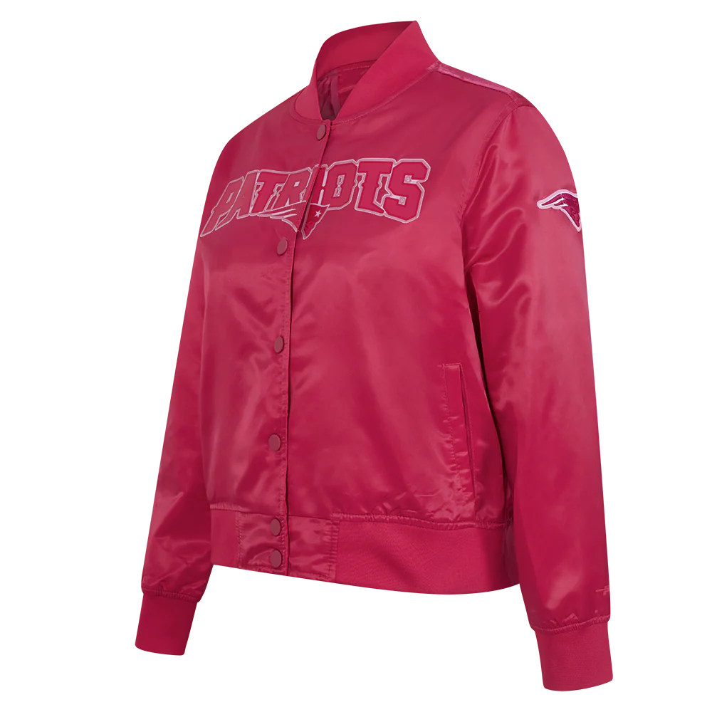NFL NEW ENGLAND PATRIOTS TRIPLE PINK WOMEN'S SATIN JACKET (BEETROOT PURPLE) - Image 2