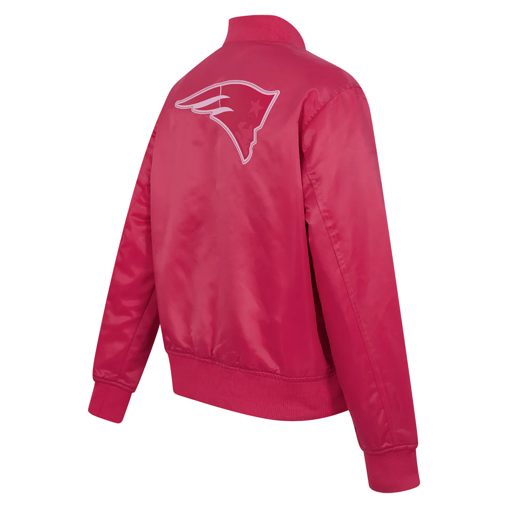 NFL NEW ENGLAND PATRIOTS TRIPLE PINK WOMEN'S SATIN JACKET (BEETROOT PURPLE) - Image 4