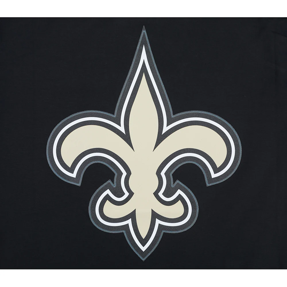NFL NEW ORLEANS SAINTS CLASSIC MESH STRIPED MEN'S TEE (BLACK) - Image 7
