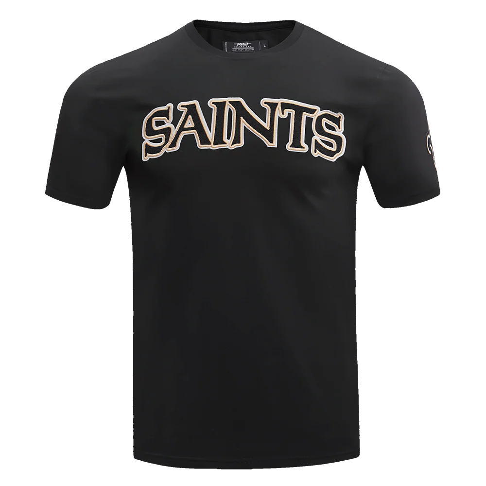 NFL NEW ORLEANS SAINTS CLASSIC CHENILLE MEN'S TEE (BLACK)