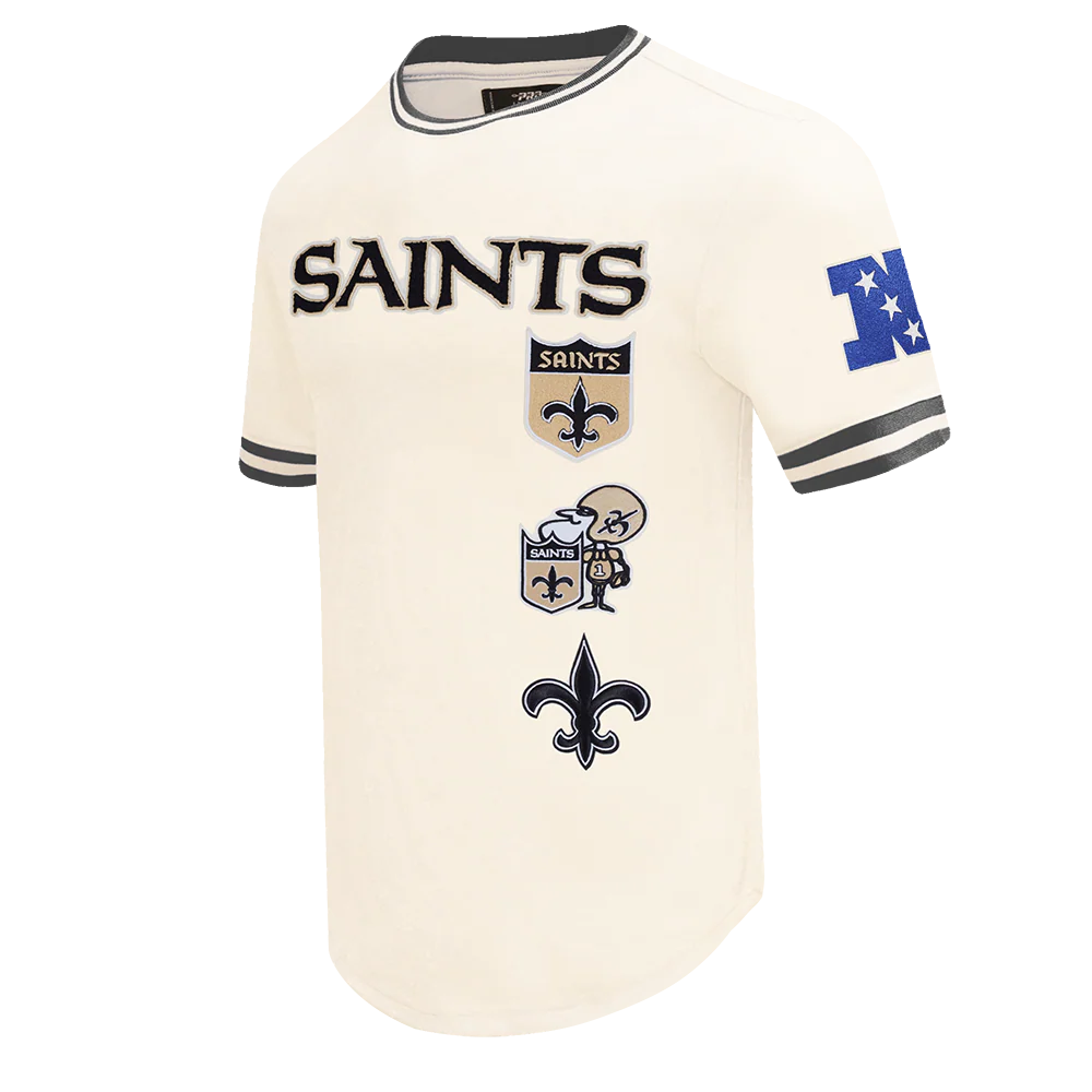 NFL NEW ORLEANS SAINTS RETRO CLASSIC MEN'S TEE (EGGSHELL/ BLACK) - Image 3