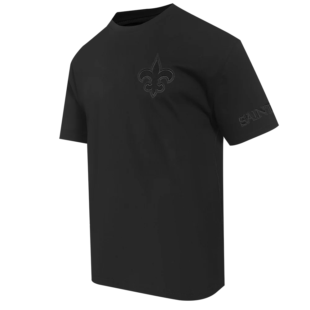 NFL NEW ORLEANS SAINTS NEUTRAL MEN'S COTTON JERSEY DROP SHOULDER TEE (BLACK) - Image 2