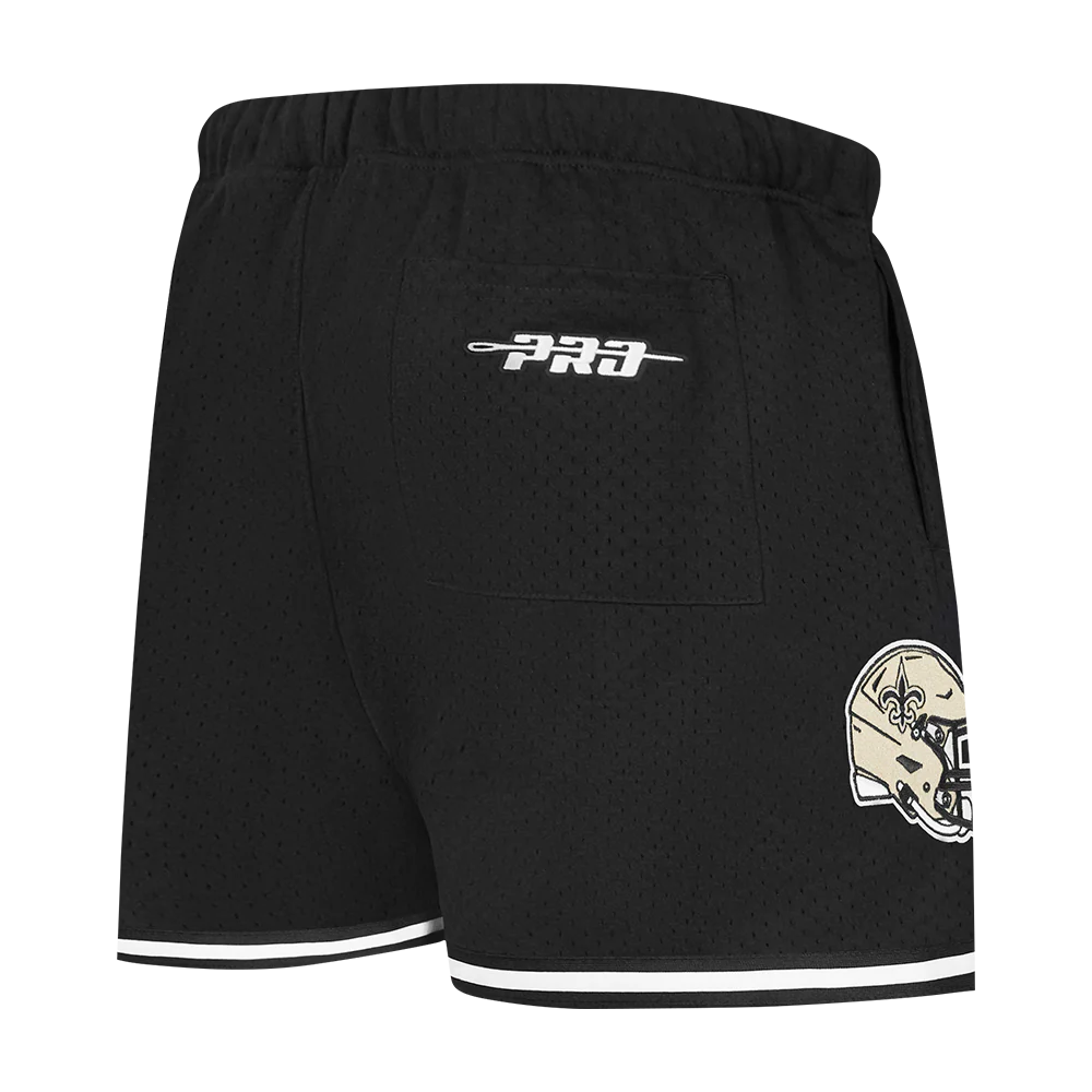 NFL NEW ORLEANS SAINTS CLASSIC MEN'S MESH SHORT (BLACK) - Image 4