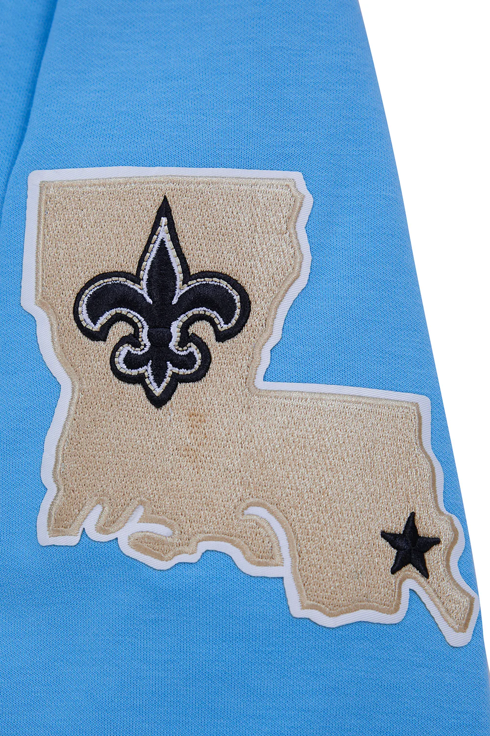 NFL NEW ORLEANS SAINTS CLASSIC CHENILLE DOUBLE KNIT PULLOVER HOODIE (UNIVERSITY BLUE) - Image 8