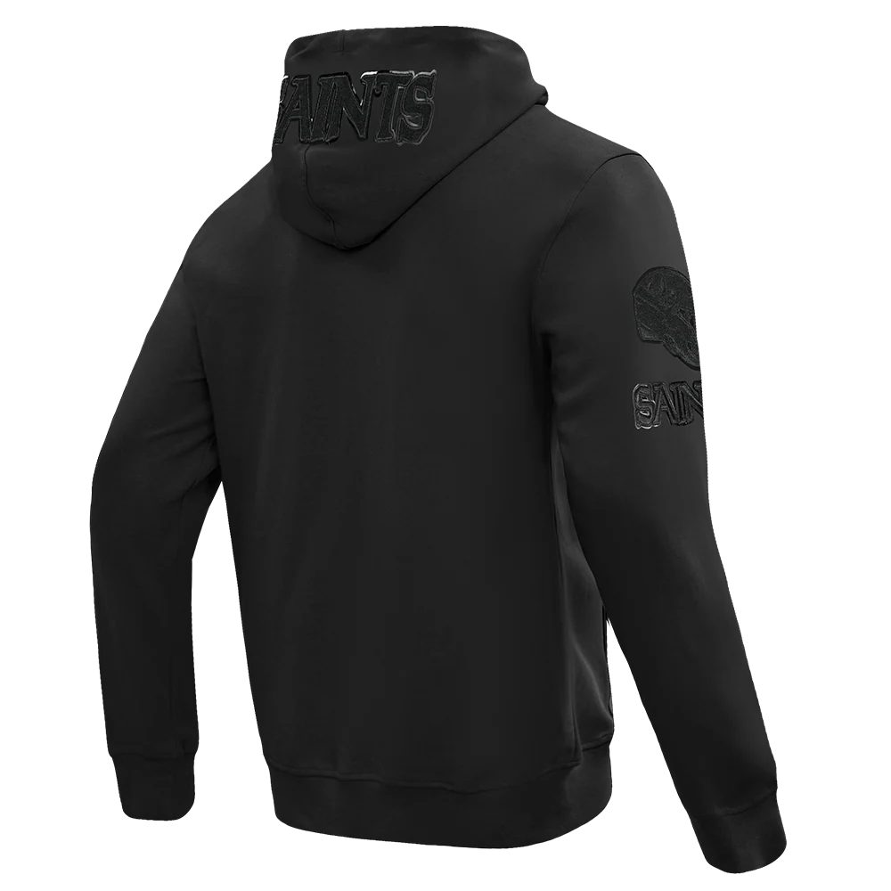NFL NEW ORLEANS SAINTS TRIPLE BLACK MEN'S DK FZ HOODIE (TRIPLE BLACK) - Image 4