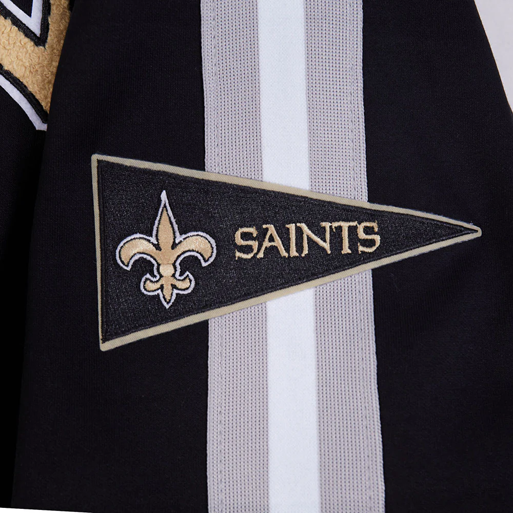 NFL NEW ORLEANS SAINTS PRO GAME DAY MEN'S DBL KNIT JACKET (BLACK/SILVER/WHITE) - Image 17