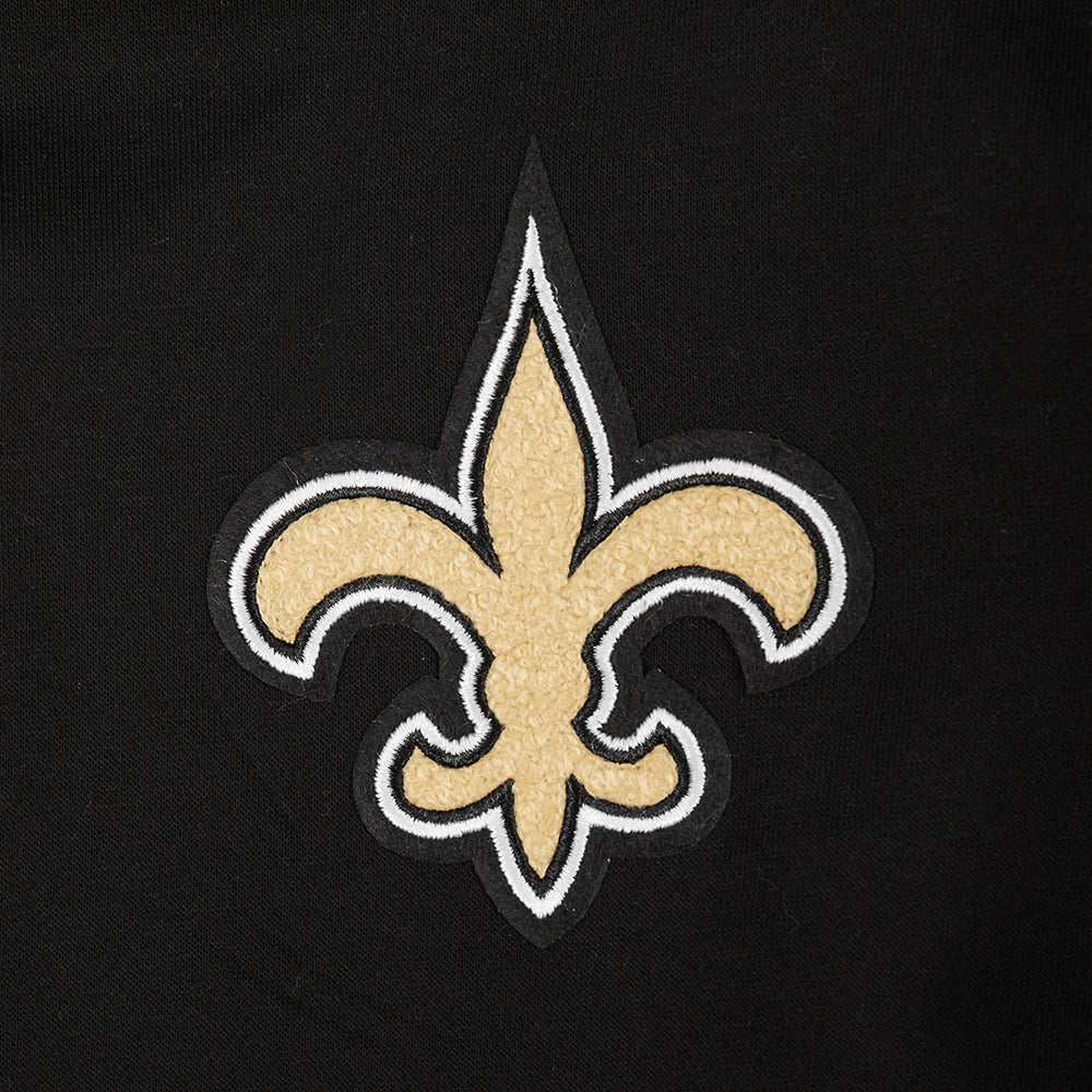 NFL NEW ORLEANS SAINTS CLASSIC BIG BOYS FLEECE PULLOVER HOODIE (BLACK) - Image 4