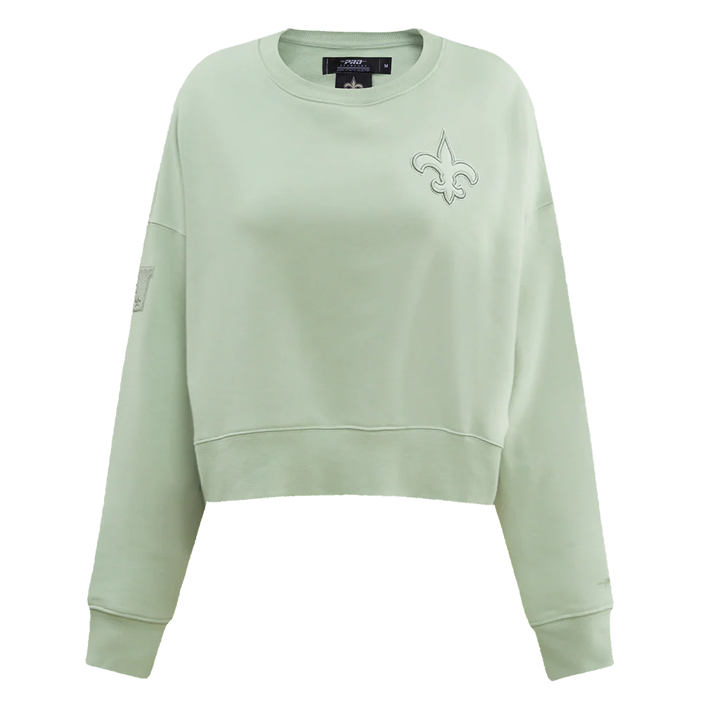 NFL NEW ORLEANS SAINTS NEUTRAL FLEECE CREWNECK (MOSS)