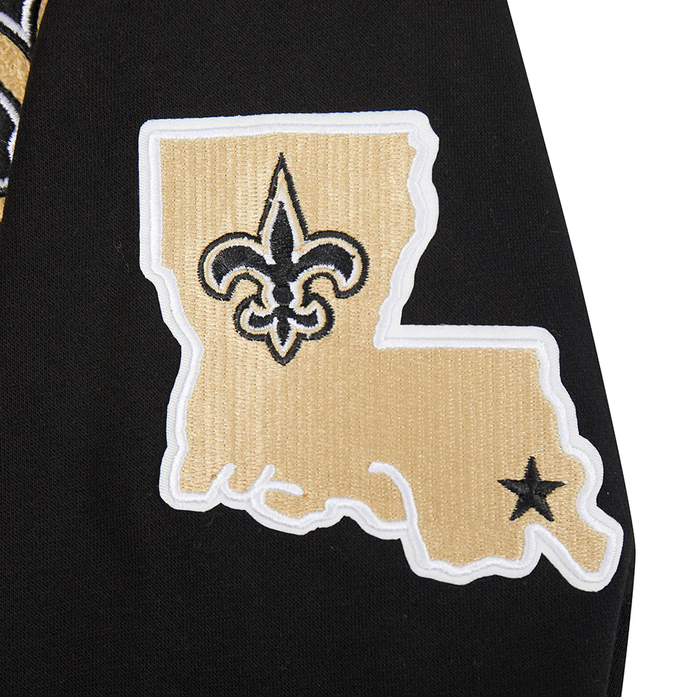 NFL NEW ORLEANS SAINTS CLASSIC LITTLE BOYS FLEECE PULLOVER HOODIE (BLACK) - Image 5