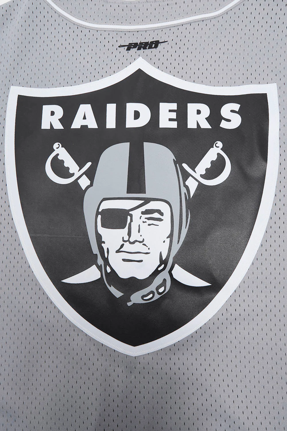NFL LAS VEGAS RAIDERS SCRIPT TAIL MEN'S MESH BUTTON DOWN SHIRT (GRAY) - Image 8