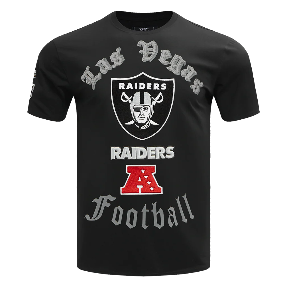 NFL LAS VEGAS RAIDERS OLD ENGLISH MEN'S TEE (BLACK)