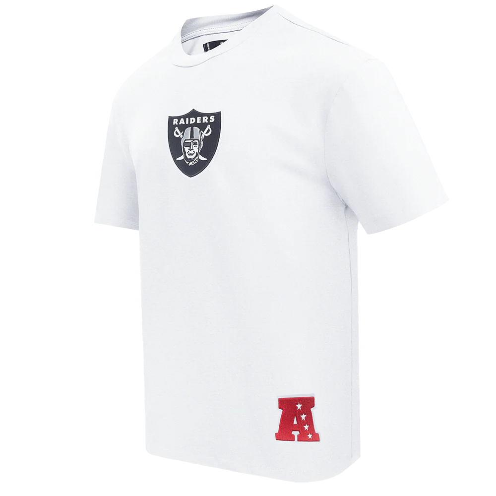 NFL LAS VEGAS RAIDERS WINGSPAN MEN'S COTTON JERSEY DROP SHOULDER TEE (WHITE) - Image 3