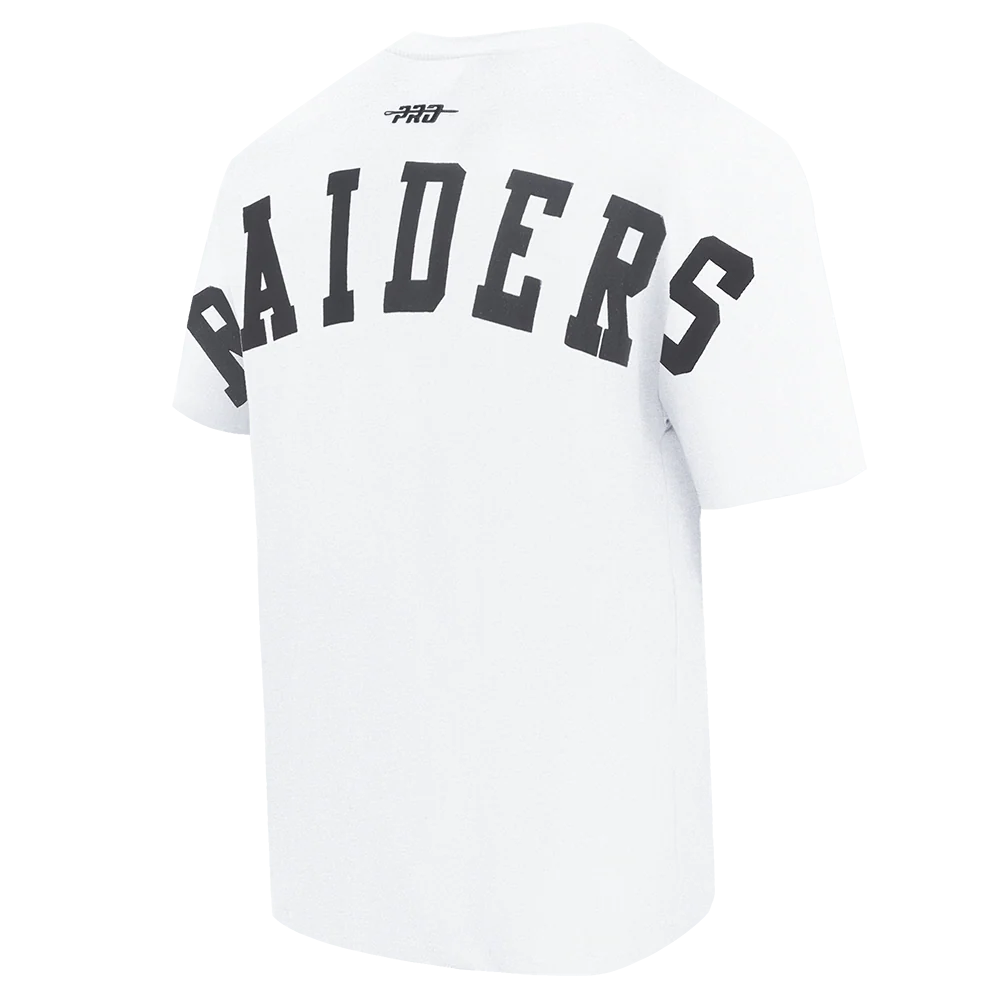 NFL LAS VEGAS RAIDERS WINGSPAN MEN'S COTTON JERSEY DROP SHOULDER TEE (WHITE) - Image 4